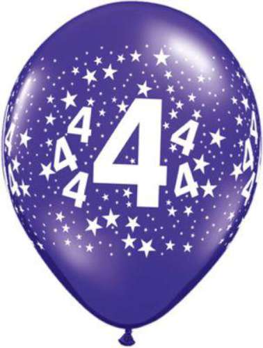 Number 4 Party Balloons - Click Image to Close